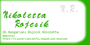 nikoletta rojcsik business card